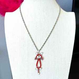 Celebrity NY Vintage Red Cat Necklace